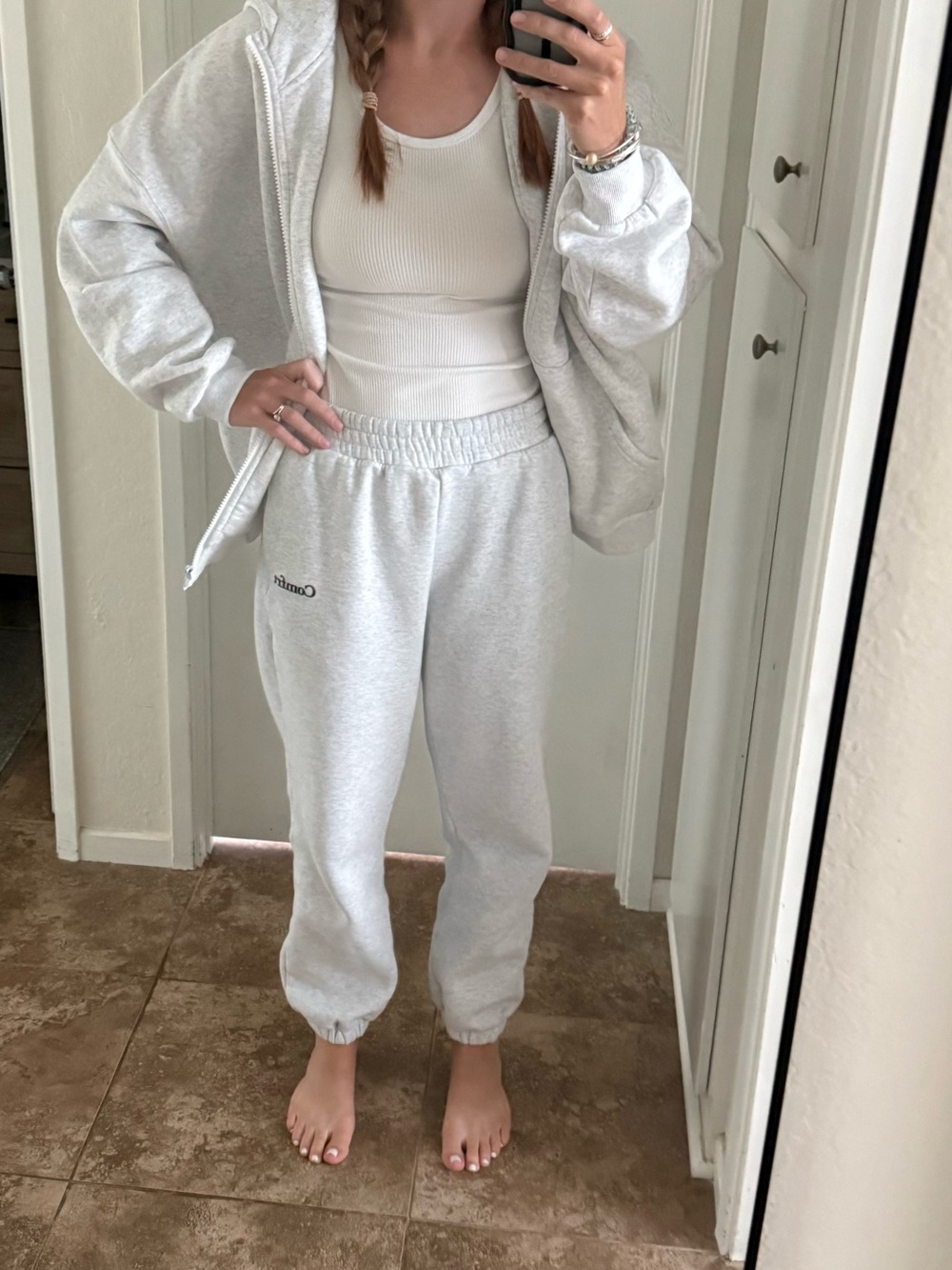 Comfort Zip Hoodie & Sweatpants Set in Light Gray - Picture 7 of 9